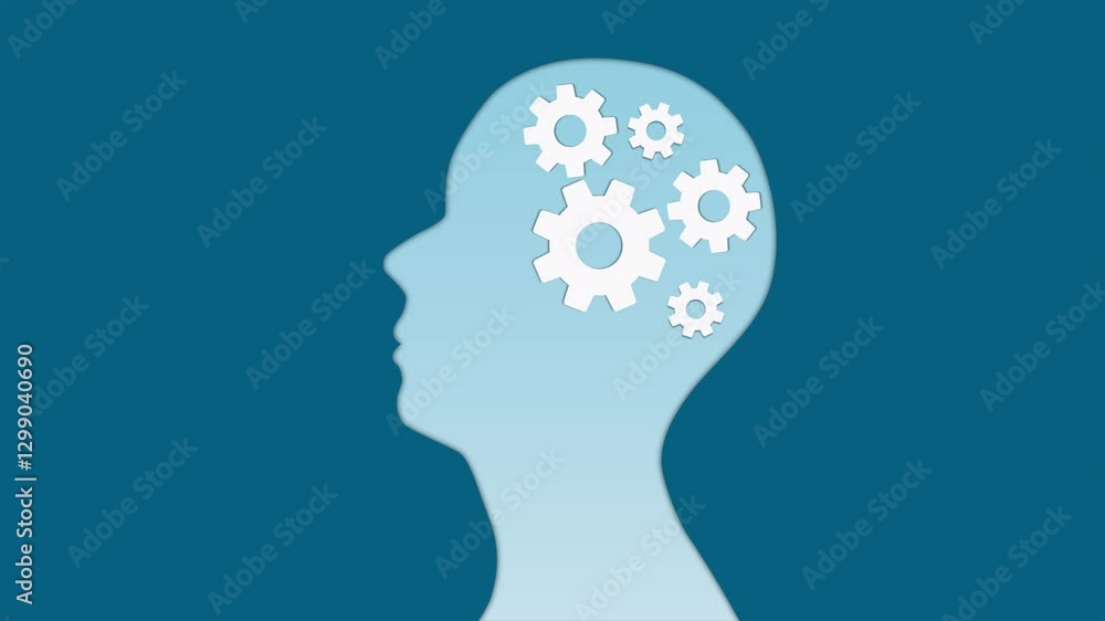Poster brain work concept. minimal modern seamless motion design. abstract loop animation