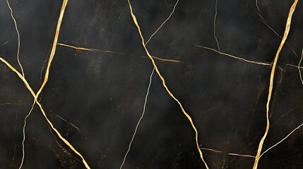 Elegant black marble background with golden veins design for modern interior decoration and graphic use