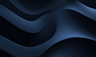 Smooth Curved Lines in Dark Blue and Black Abstract Background for Modern Digital and Graphic Design Purposes