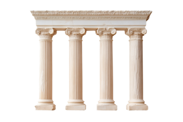 Four pillars of a building. ,on transparent background.