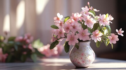 Vibrant Pink Flowers and Cherry Blossoms, Ultra-Detailed Nature Photography for Creative Projects