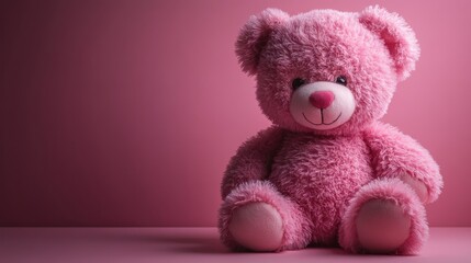 Obraz premium pink teddy bear isolated,studio background