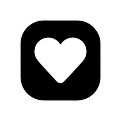 heart icon on metal internet button