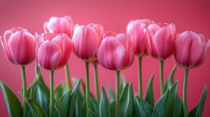 Fototapeta premium pink tulip flowers isolated,studio background