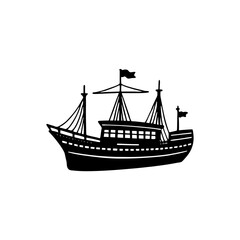 ship on a white background