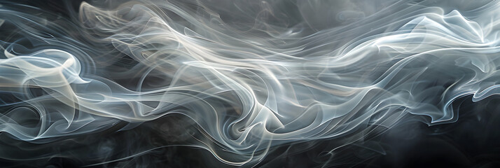 Fototapeta premium Ethereal Swirls: Captivating Patterns of Smoke Against a Dark Background