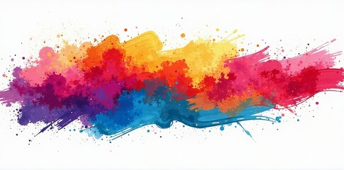 Obraz premium Abstract colorful vector brush strokes on white background, paint, vibrant