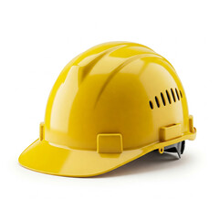 yellow helmet isolated on white. Yellow safety construction helmet isolated on white background. 