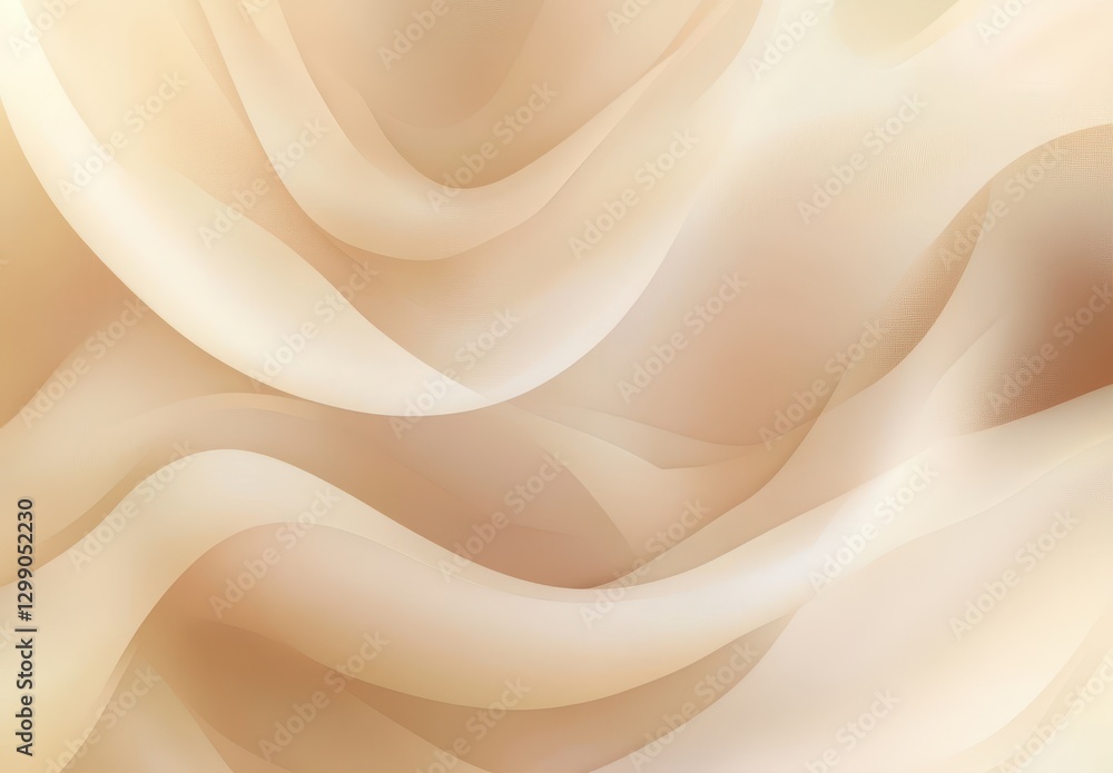 Poster soft beige waves flowing seamlessly across a gentle background with subtle textures and light gradie