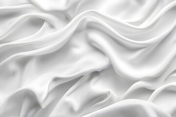 Obraz premium Delicate white silk drapes elegantly across a soft surface. Generative AI