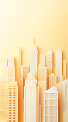 Obraz premium A yellow city skyline made of paper 