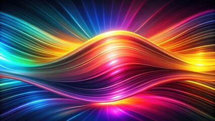 Fototapeta premium Abstract Vibrant Rainbow Swirls A Dynamic Composition of Colorful, Glowing Lines and Waves