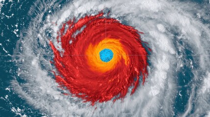 Fototapeta premium Hurricane formation atlantic ocean satellite imagery storm visuals aerial view nature's fury