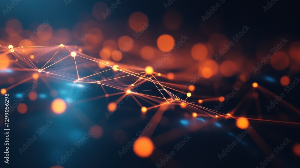 Poster abstract network of business data points.