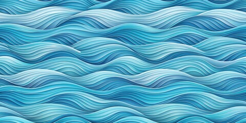 Fototapeta premium Abstract Layered Ocean Wave Pattern A Seamless Texture of Serene Blue Hues