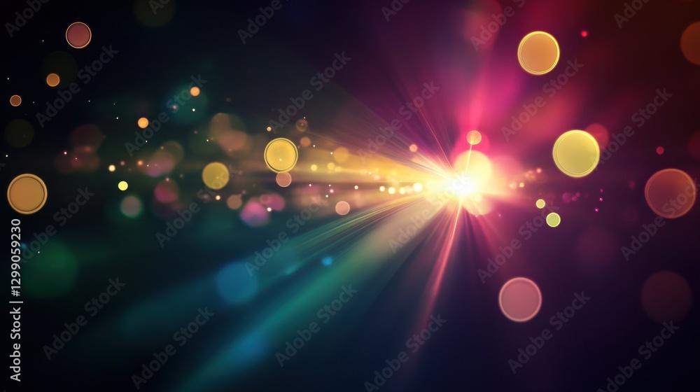 Poster prism light leak texture for photo overlay and effect, lens flare in abstract background, bokeh effe