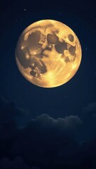 Obraz premium High contrast full moon, celestial body dominates night sky, astrophotography, glow