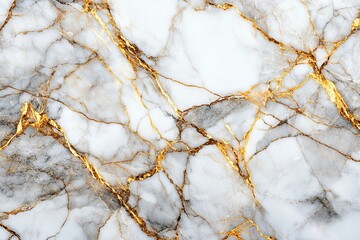 Marble texture background with golden veins, white and gray marble pattern for interior design of the living room or kitchen wall surface. High-quality vector illustration. 