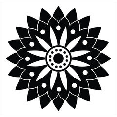  black and white mandala design vector art illustration