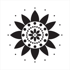  black and white mandala design vector art illustration