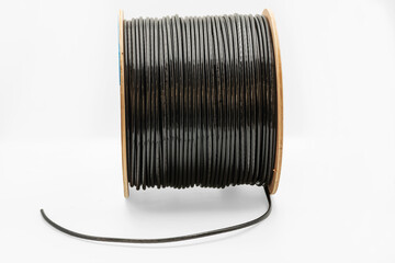 Black cable roll used for electrical installations in various projects at construction sites