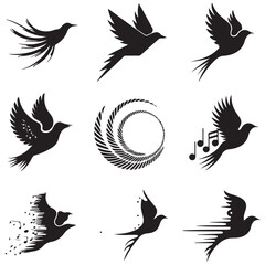 Sparrow Silhouette On A Branch On A Transparent Background Silhouette of a bird on branchBirds