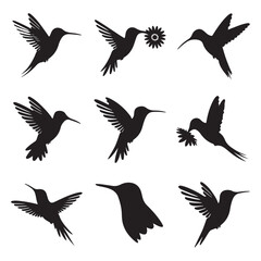 Black silhouette illustration of a kingfisher bird animal. kingfisher line art vector art illustrationkingfisher icon silhouette illustration with white background