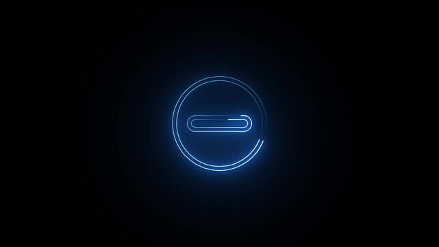 Glowing neon Stop Button free icon isolated on black background. HD Video motion graphic animation