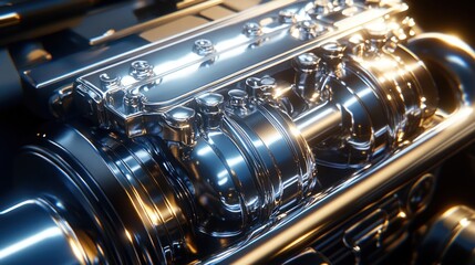 Naklejka premium Detailed Close-up of a High-Tech Engine