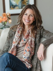 Confident Creative Professional Posing in Bright, Cozy Setting