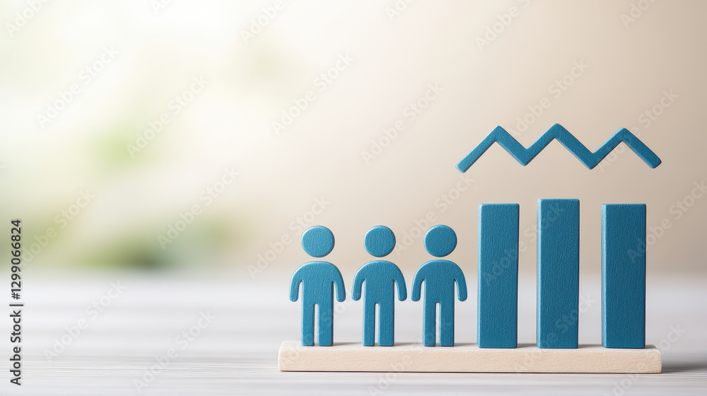 Aufkleber minimalistic bar chart with upward arrows and figures representing growth
