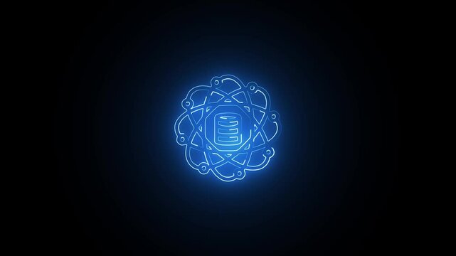 Glowing neon Data Science free icon isolated on black background. HD Video motion graphic animation
