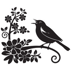 Vector set of sparrow silhouettes. Birds silhouettes collection Sparrow Silhouette 