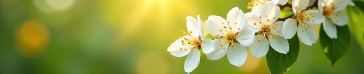 Obraz premium White flowers gently falling from an orange tree, white flowers, orange blossoms