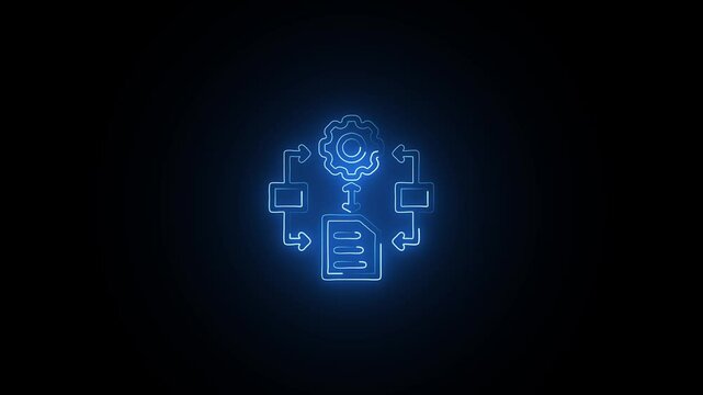 Glowing neon Algorthim free icon isolated on black background. HD Video motion graphic animation