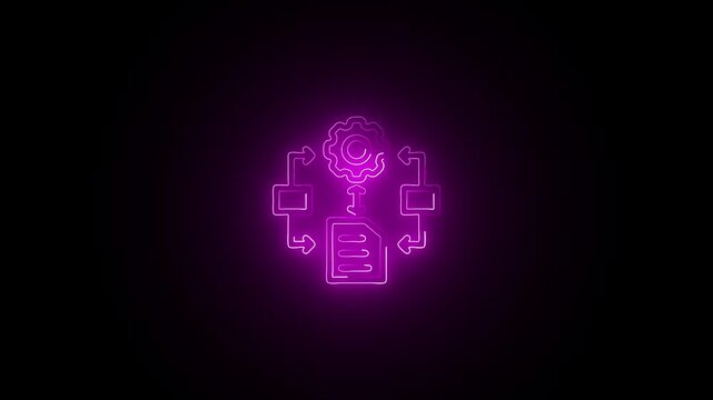 Glowing neon Algorthim free icon isolated on black background. HD Video motion graphic animation