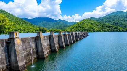 Tranquil Lake Surrounded By Lush Green Mountains