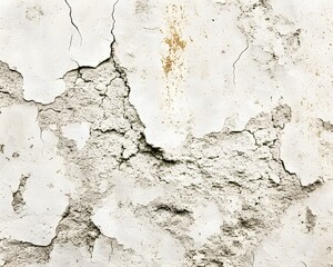 Fototapeta premium Grunge White Wall Texture Background Peeling Paint Crack Concrete