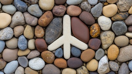 Tranquil Peace Symbol Crafted From Stones