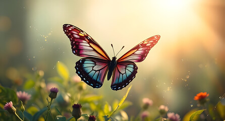 A visual beautiful of a butterfly emerging from a fly freedom