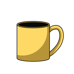vector illustration of a coffee cup with steam rising isolating on white background