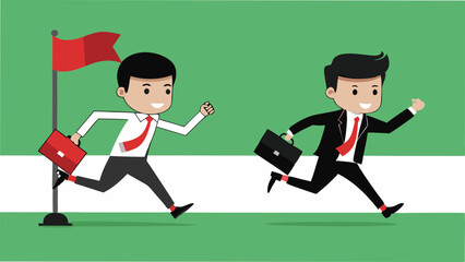 Fototapeta premium Race to Success Businesspeople Competing for the Lead 