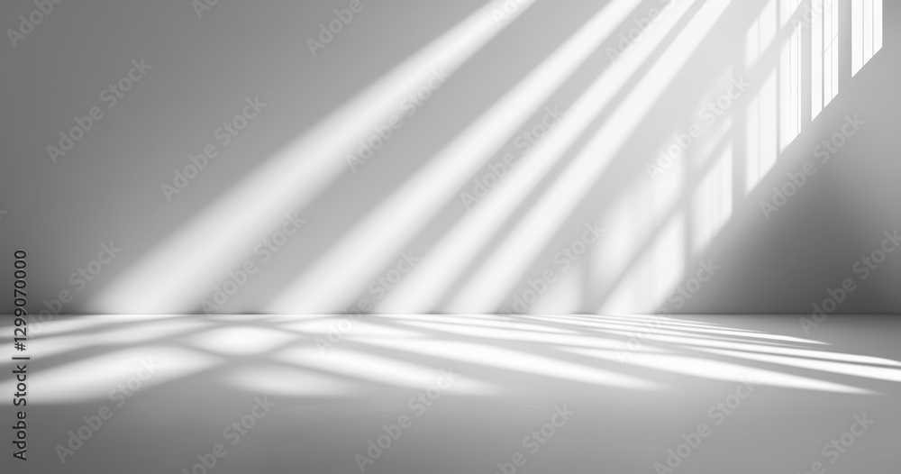 Poster soft natural light casting beautiful shadows on a minimalist background in an empty room with smooth