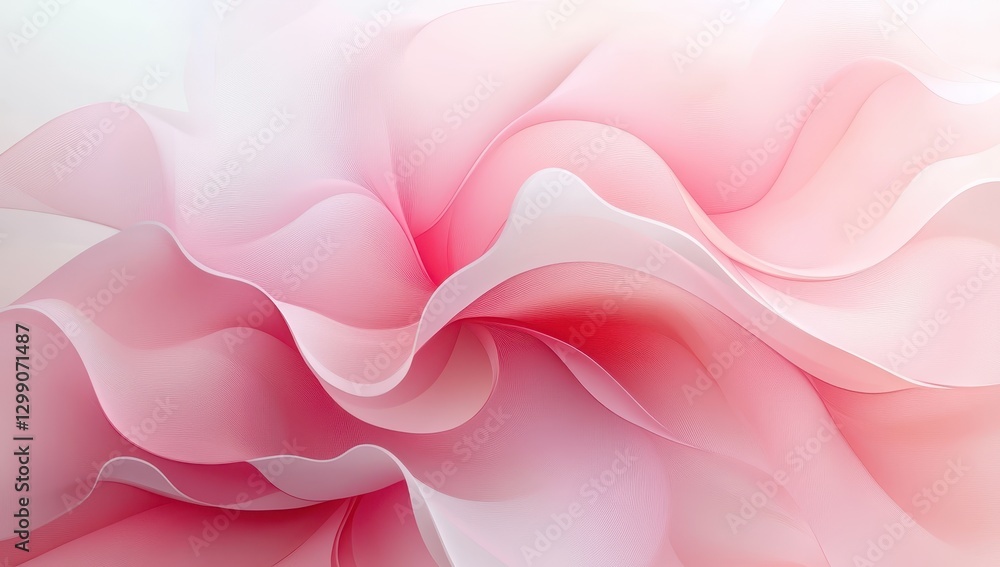 Poster soft pink abstract waves flowing in a harmonious blend of textures and colors capturing elegance and
