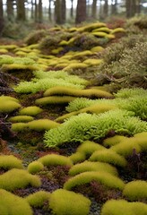 green moss in the forest