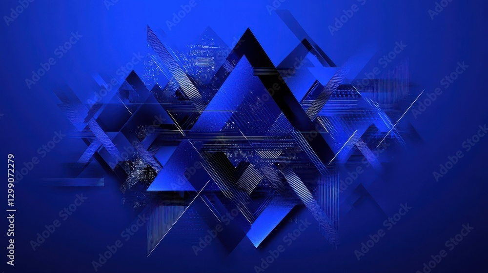 Poster a modern illustration of abstract tuning symbols for lines and triangles, connecting networks on a b