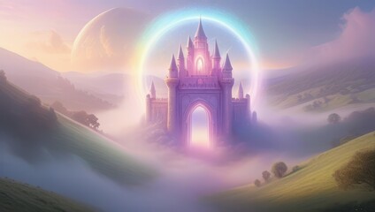 Fototapeta premium Rainbow Castle in Dreamland