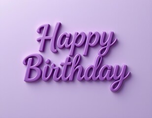 Happy Birthday typography with purple background.