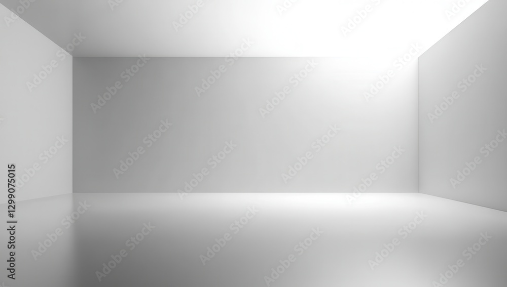 Poster spacious and minimalist empty room with soft natural light streaming through a corner window on a si