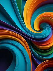Stunning 3D Visualization Featuring Graceful Swirls and Vibrant Layers